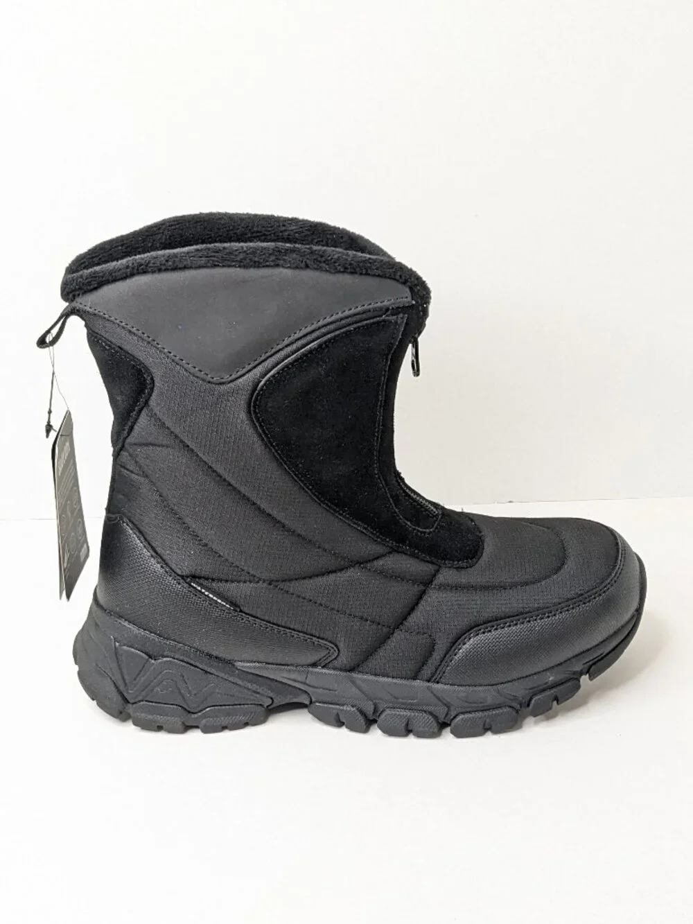 Shulook Waterproof Faur Fur Lined Winter Boots Black Mens 7
